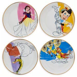 Disney Ink & Paint Ceramic Plates Set of 4